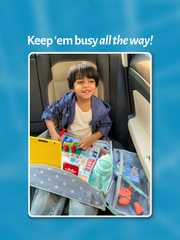Lightweight lap tray for toddlers – ideal to keep kids busy playing independently during long road trips or flights. 