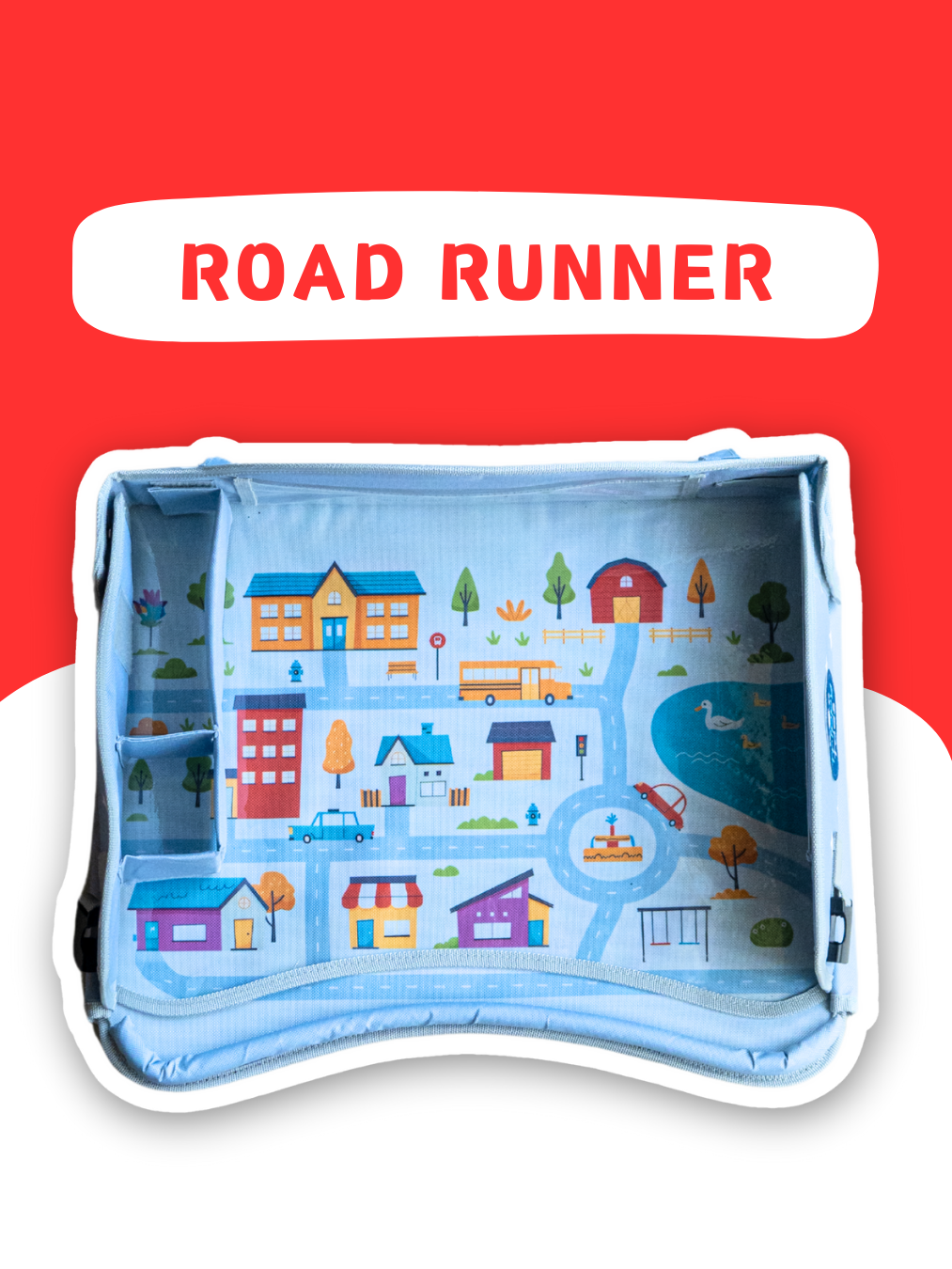 A high quality travel tray useful for keeping kids entertained in car flight etc. Available in playful colorful designs